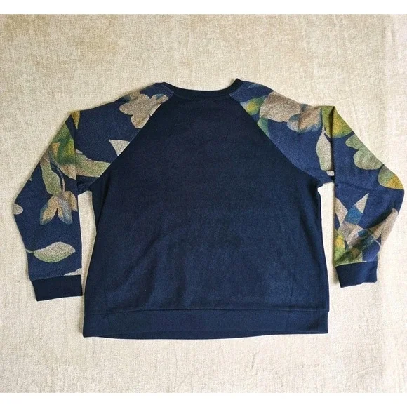 RIO & RIAN Women's Cozy Navy Long Sleeve Sweater With Pouch Sz 1X Lagenlook - Picture 2 of 4